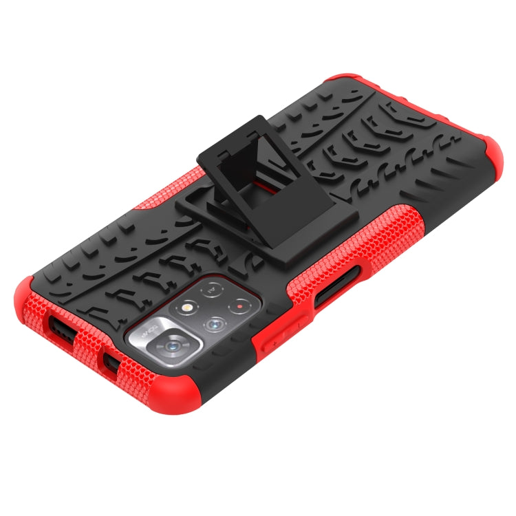 For Xiaomi Redmi Note 11 5G Tire Texture TPU + PC Phone Case(Red)