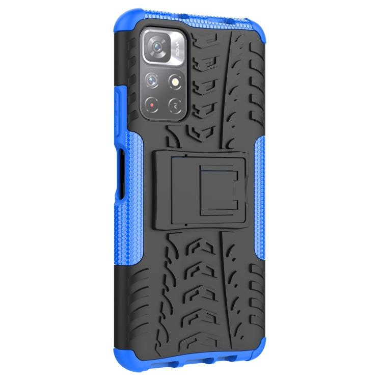 For Xiaomi Redmi Note 11 5G Tire Texture TPU + PC Phone Case(Blue)