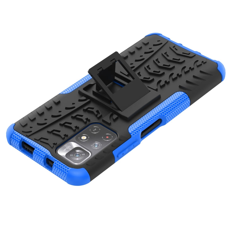 For Xiaomi Redmi Note 11 5G Tire Texture TPU + PC Phone Case(Blue)