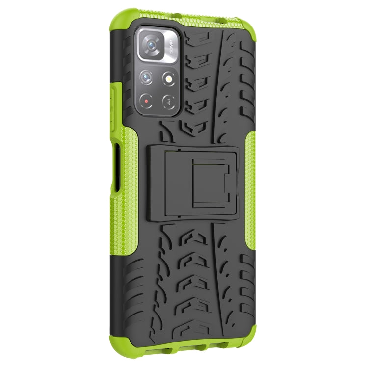 For Xiaomi Redmi Note 11 5G Tire Texture TPU + PC Phone Case(Green)