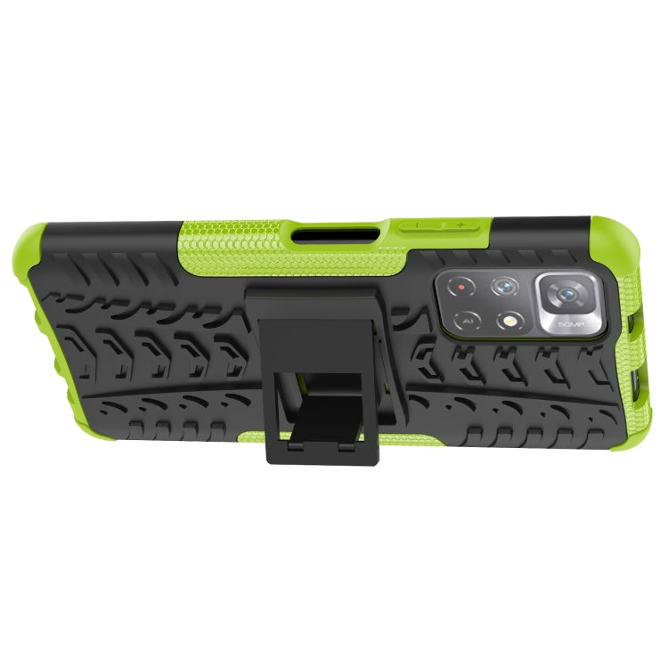 For Xiaomi Redmi Note 11 5G Tire Texture TPU + PC Phone Case(Green)