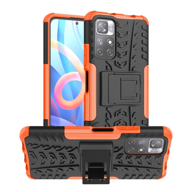 For Xiaomi Redmi Note 11 5G Tire Texture TPU + PC Phone Case(Orange)