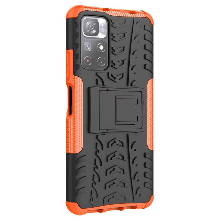 For Xiaomi Redmi Note 11 5G Tire Texture TPU + PC Phone Case(Orange)