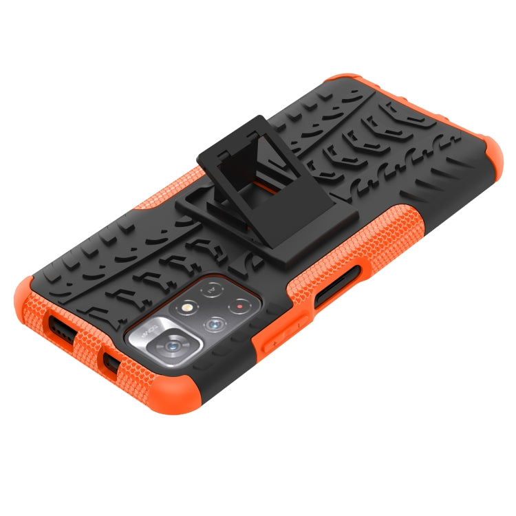 For Xiaomi Redmi Note 11 5G Tire Texture TPU + PC Phone Case(Orange)