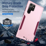 For Samsung Galaxy S22 Ultra 5G Pioneer Armor Heavy Duty PC + TPU Phone Case(Pink)