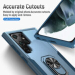 For Samsung Galaxy S22 Ultra 5G Pioneer Armor Heavy Duty PC + TPU Holder Phone Case(Blue)