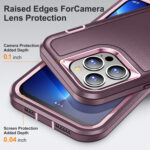 For iPhone 11 Pro 3 in 1 Rugged Holder Phone Case (Purple + Pink)