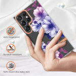 For Samsung Galaxy S22 Ultra Flowers and Plants Series IMD TPU Phone Case(Purple Begonia)