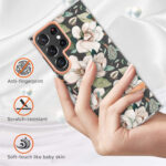 For Samsung Galaxy S22 Ultra Flowers and Plants Series IMD TPU Phone Case(Green Gardenia)