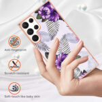 For Samsung Galaxy S22 Ultra 5G Electroplating IMD TPU Phone Case(Purple Flower)