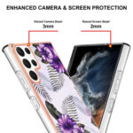 For Samsung Galaxy S22 Ultra 5G Electroplating IMD TPU Phone Case(Purple Flower)