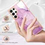 For Samsung Galaxy S22 Ultra 5G Electroplating Marble IMD TPU Phone Case(Purple 001)