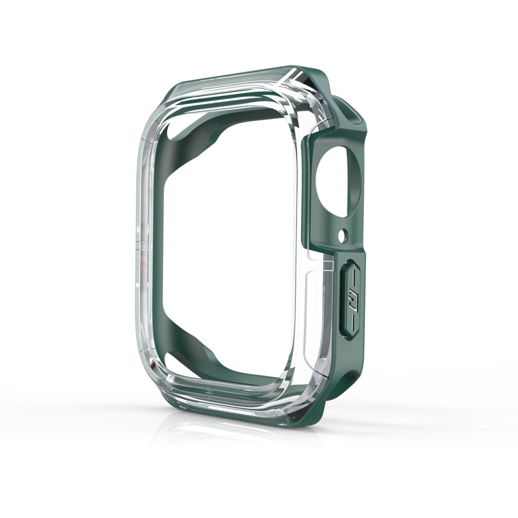 Transparent Two-color Armor Case For Apple Watch Series 8 / 7 41mm(Green)