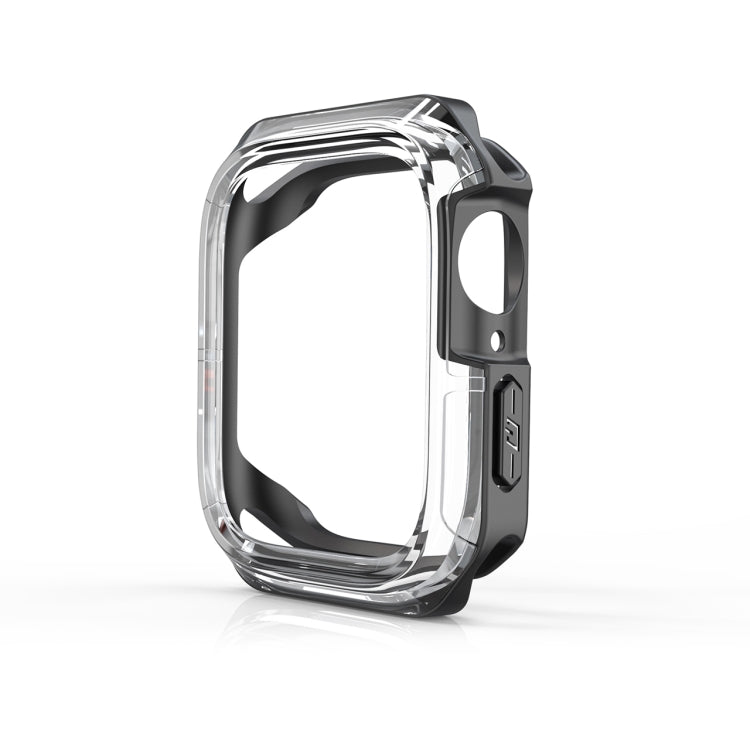 Transparent Two-color Armor Case For Apple Watch Series 6 & SE & 5 & 4 44mm(Black)