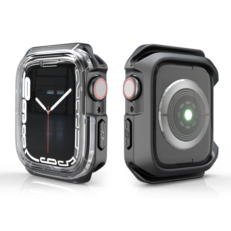 Transparent Two-color Armor Case For Apple Watch Series 6 & SE & 5 & 4 44mm(Black)