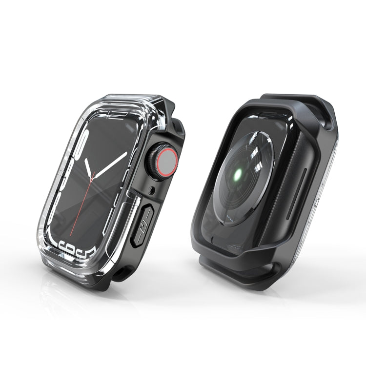 Transparent Two-color Armor Case For Apple Watch Series 6 & SE & 5 & 4 44mm(Black)