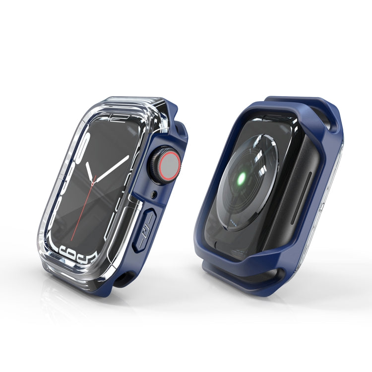 Transparent Two-color Armor Case For Apple Watch Series 6 & SE & 5 & 4 40mm(Blue)