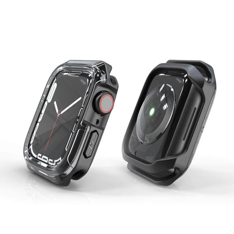 Transparent Two-color Armor Case For Apple Watch Series 6 & SE & 5 & 4 40mm(Transparent Black)