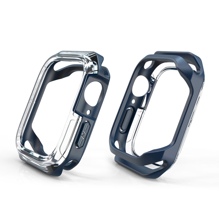 Transparent Two-color Armor Case For Apple Watch Series 6 & SE & 5 & 4 40mm(Midnight Blue)