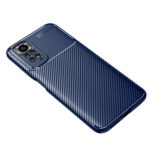 For Xiaomi Redmi Note 11 Overseas Version Carbon Fiber Texture Shockproof TPU Phone Case(Blue)