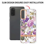 For Samsung Galaxy S20 Flowers and Plants Series IMD TPU Phone Case(Purple Peony)