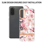 For Samsung Galaxy S20 Flowers and Plants Series IMD TPU Phone Case(Pink Gardenia)