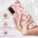 For Samsung Galaxy S20 Flowers and Plants Series IMD TPU Phone Case(Pink Gardenia)