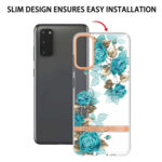 For Samsung Galaxy S20 Flowers and Plants Series IMD TPU Phone Case(Blue Rose)