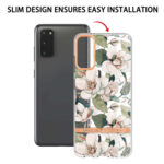 For Samsung Galaxy S20 Flowers and Plants Series IMD TPU Phone Case(Green Gardenia)