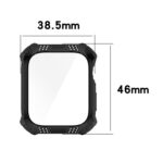 Rhombus Belt Drill + Tempered Film Integrated Case For Apple Watch Series 8 / 7 41mm(Black)