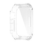 Rhombus Belt Drill + Tempered Film Integrated Case For Apple Watch Series 8 / 7 41mm(Transparent White)