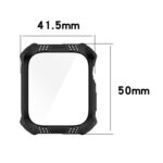 Rhombus Belt Drill + Tempered Film Integrated Case For Apple Watch Series 8 / 7 45mm(Gold)