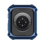 Rhombus Belt Drill + Tempered Film Integrated Case For Apple Watch Series 8 / 7 45mm(Midnight Blue)