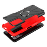 For Xiaomi Redmi Note 11 5G China Version Armor Bear Shockproof PC + TPU Phone Case with Ring Holder(Red)