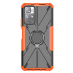 For Xiaomi Redmi Note 11 5G China Version Armor Bear Shockproof PC + TPU Phone Case with Ring Holder(Orange)