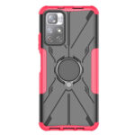 For Xiaomi Redmi Note 11 5G China Version Armor Bear Shockproof PC + TPU Phone Case with Ring Holder(Rose Red)