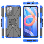 For Xiaomi Redmi Note 11 5G China Version Armor Bear Shockproof PC + TPU Phone Case with Ring Holder(Blue)