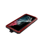 For Samsung Galaxy S22 Ultra 5G Shockproof Waterproof Silicone + Zinc Alloy Phone Case(Red)