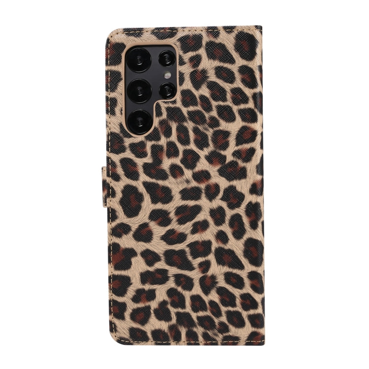 For Samsung Galaxy S22 Ultra 5G Leopard Pattern Flip Leather Phone Case(Yellow)