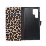 For Samsung Galaxy S22 Ultra 5G Leopard Pattern Flip Leather Phone Case(Yellow)