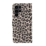 For Samsung Galaxy S22 Ultra 5G Leopard Pattern Flip Leather Phone Case(Brown)