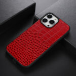 For iPhone 12 / 12 Pro Crocodile Top Layer Cowhide Leather Case(Red)