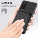 For Samsung Galaxy S20 Carbon Fiber Leather Card Magsafe Phone Case(Black)