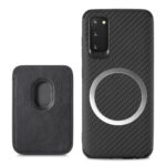 For Samsung Galaxy S20 Carbon Fiber Leather Card Magsafe Phone Case(Black)