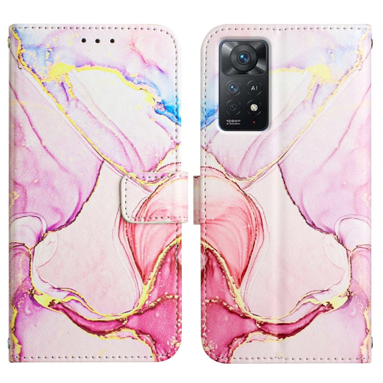 For Xiaomi Redmi Note 11 Pro 5G / 4G PT003 Marble Pattern Flip Leather Phone Case(Rose Gold LS005)