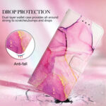 For Xiaomi 12 Pro PT003 Marble Pattern Flip Leather Phone Case(Pink Purple Gold LS001)