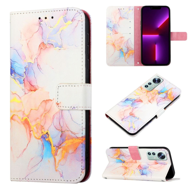 For Xiaomi 12 Pro PT003 Marble Pattern Flip Leather Phone Case(Galaxy Marble White LS004)