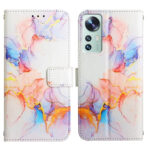 For Xiaomi 12 Pro PT003 Marble Pattern Flip Leather Phone Case(Galaxy Marble White LS004)