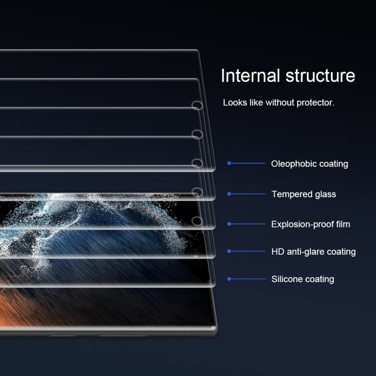 For Samsung Galaxy S22 Ultra 5G NILLKIN 3D CP+MAX Anti-Explosion Full Coverage Tempered Glass Film