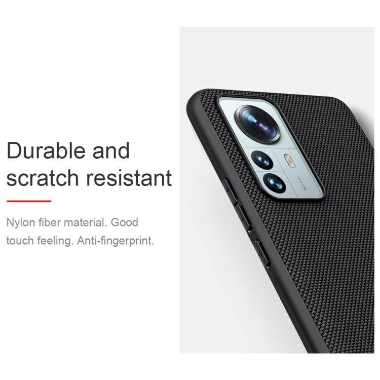 For Xiaomi 12 Pro NILLKIN 3D Textured Nylon Fiber TPU Phone Case(Black)